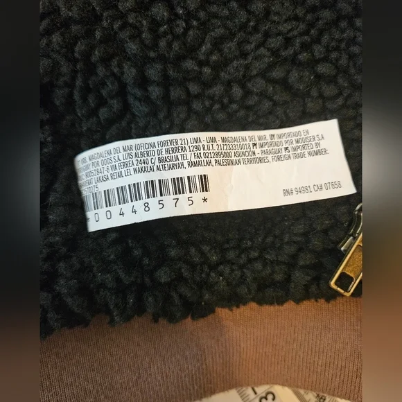 Forever 21 Paisley Print Zip-up Hoodie. size S  Brown and black  sherpa - Picture 16 of 16